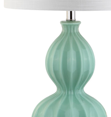 Faye 28" Glass LED Table Lamp - JONATHAN Y